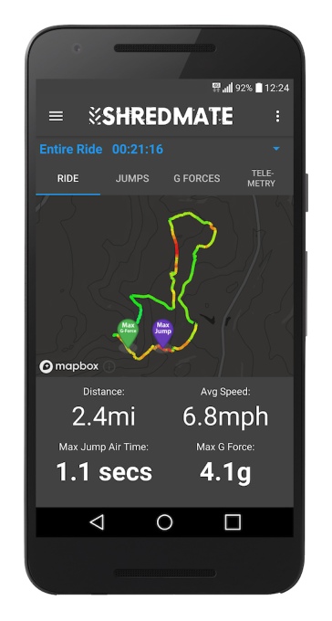 shredmate sensore mtb salti traccia g-spot mountain bike sensor rough trails